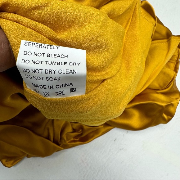 RUNAWAY Elegant Mustard  Strapless mini Dress size Large - Picture 2 of 7